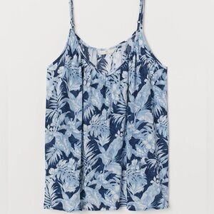 Gorgeous cotton floral blue top H&M